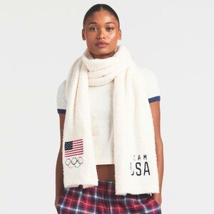 SKIMS for team USA Cozy Olympic Scarf in limited edition Ecru